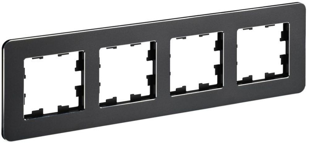 Рамка 4-м BRITE РУ-4-1-Бр метал. черн. RE IEK BR-M42-M-01-K02