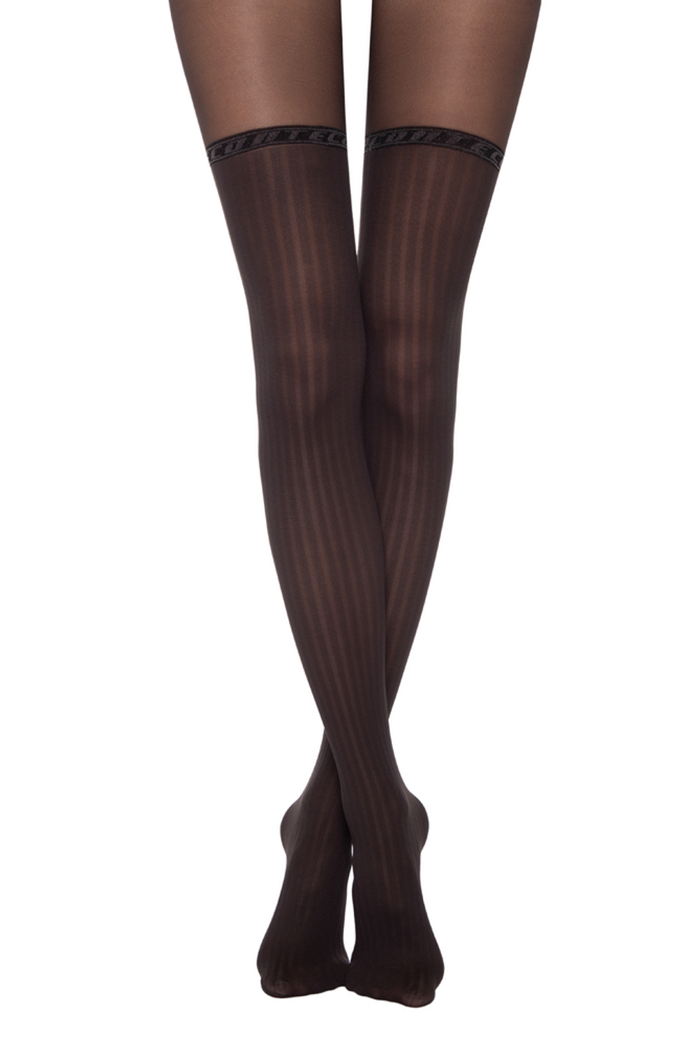 CONTE FANTASY GLAM Колготки женские с имитацией чулок и рельефными полосами