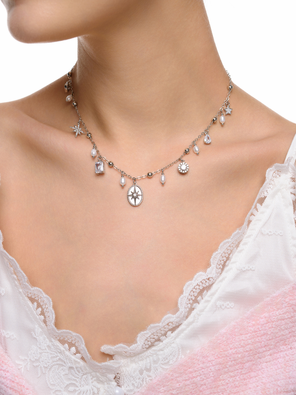 Чокер "Oval White Star"