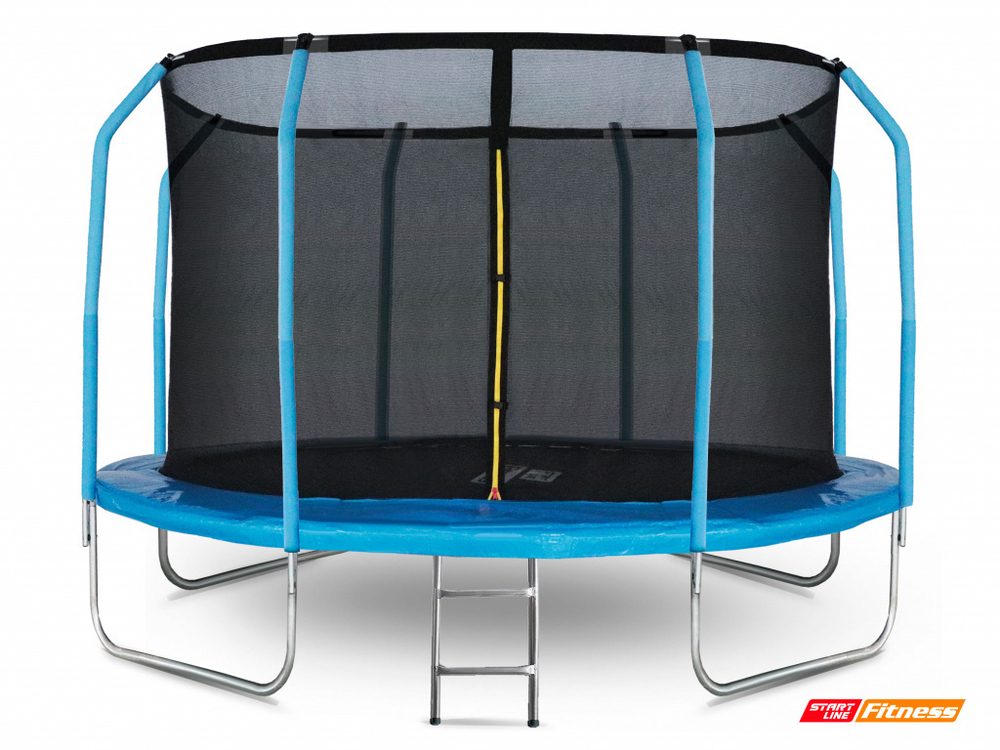 Батут StartLine Fitness 12 футов (366 см) с внутренней сеткой, держателями и лестницей