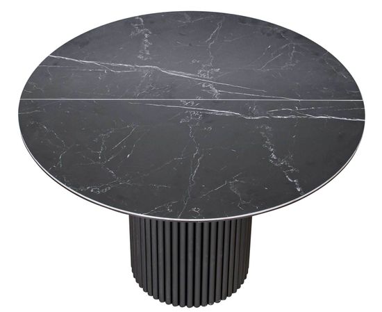 Стол DUBAI 110 (+32) черная керамика глянцевая / черная опора