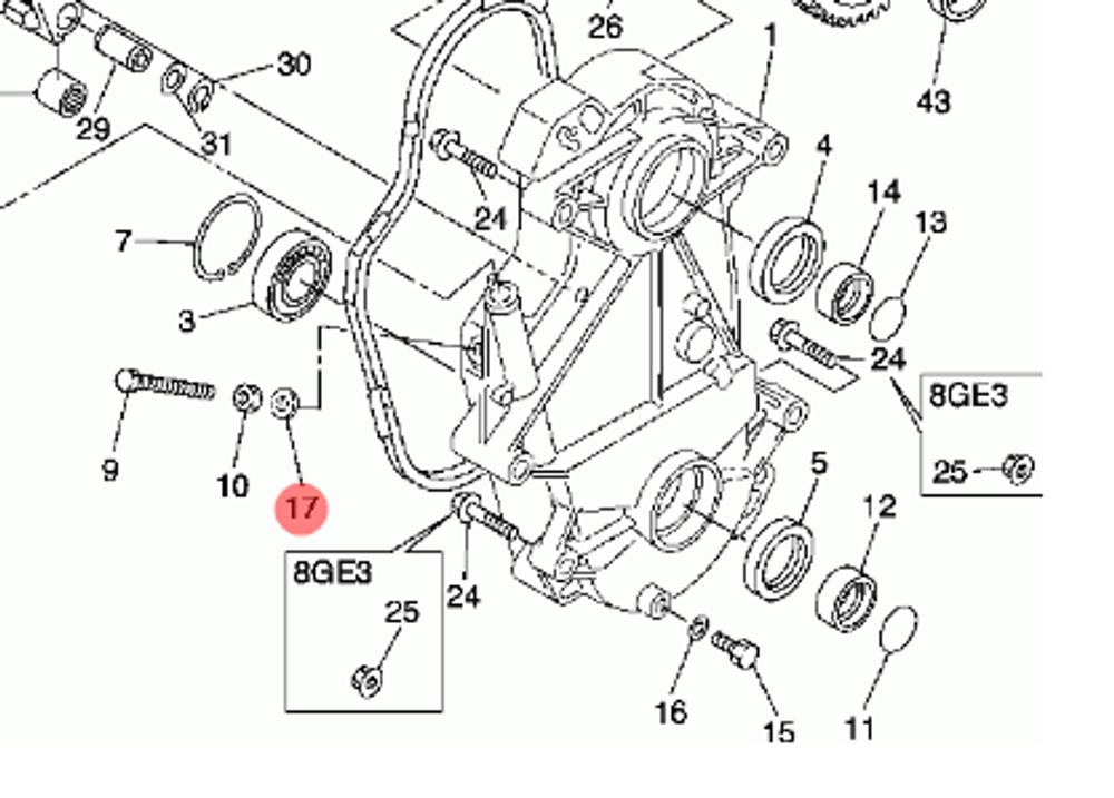 Прокладка под болт для снегоходов Yamaha 90201106H5