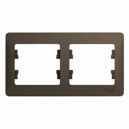 Рамка двухместная горизонтальная Systeme Electric Glossa Шоколад