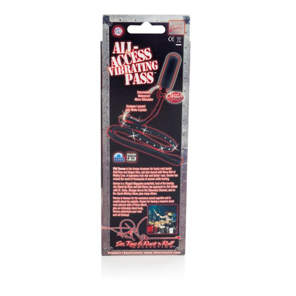 Виброяйцо на кожаном ремешке Phil Varone All Access Vibrating Pass (Цвет: черный)