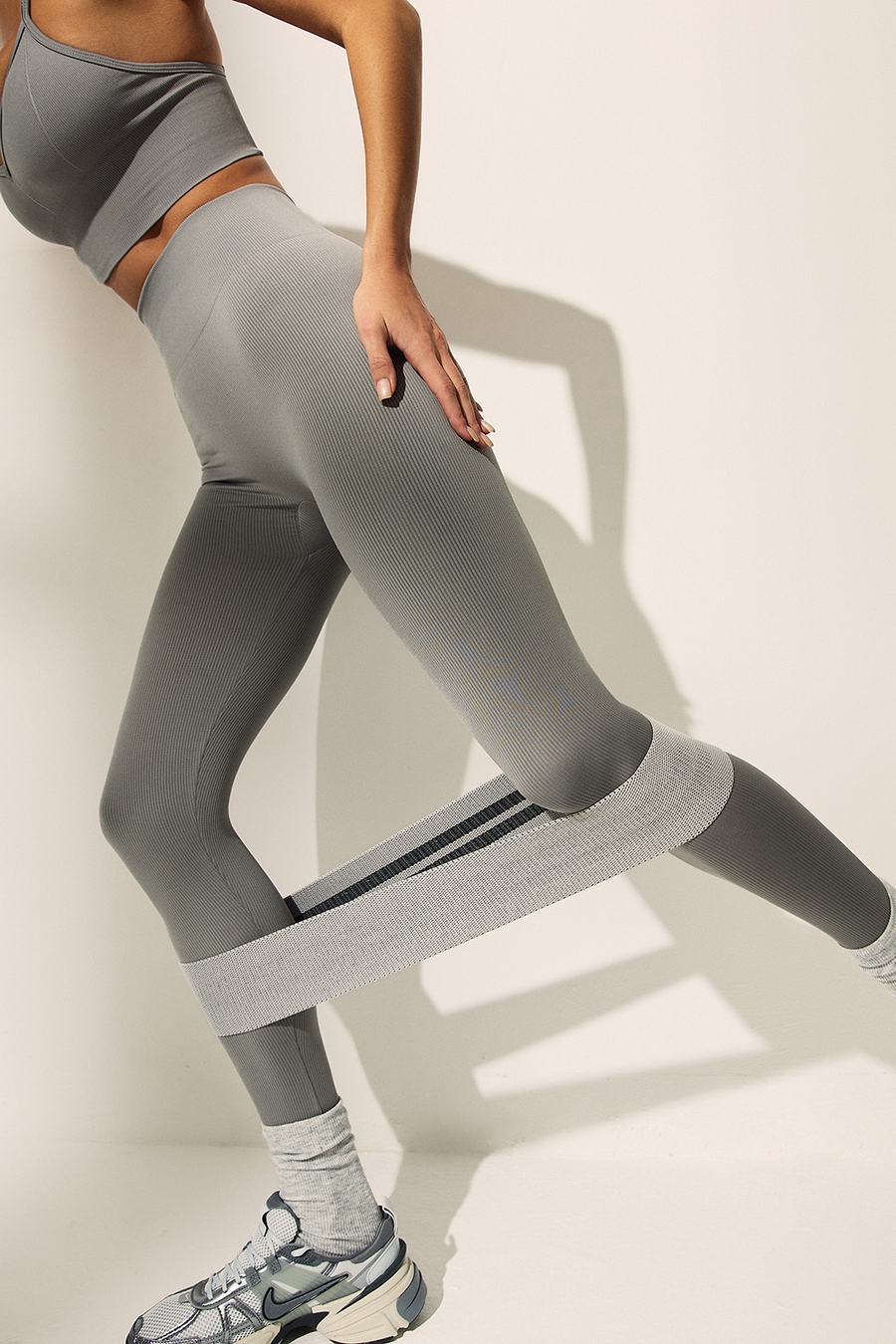 Леггинсы в рубчик №81 SUPER SOFT Тёмно-серый