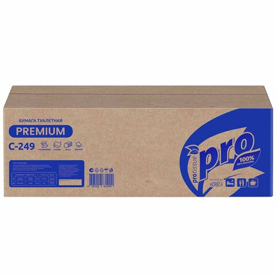 Туалетная бумага листовая Protissue Premium С249 V- слож. 2-х сл. 250 л белая 1 шт. /40