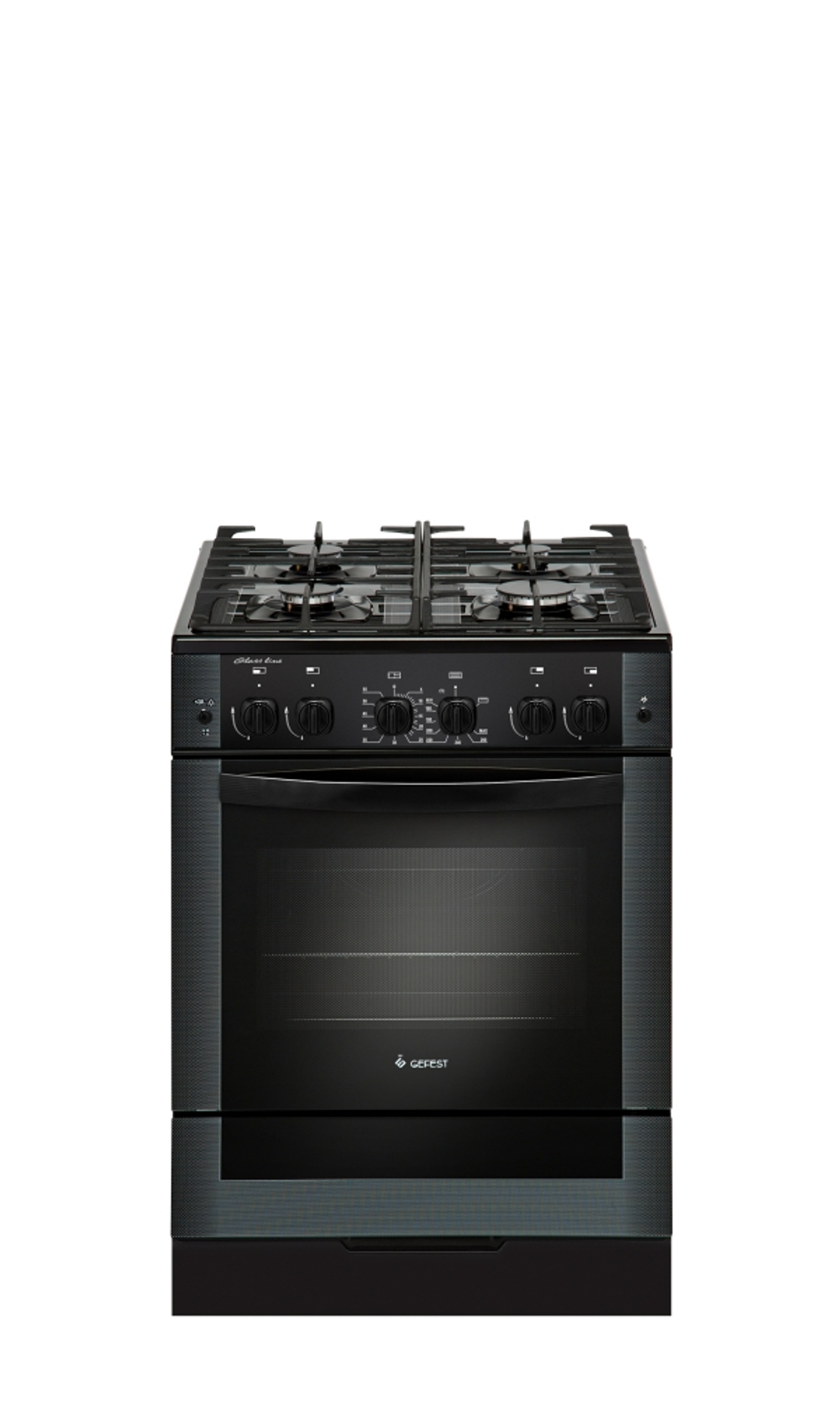Плита газовая GEFEST 6500-02 0115 (черн.с растр.рис)