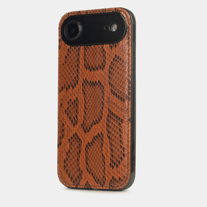 Чехол-накладка для iPhone 17 Air из кожи питона, цвета коньяк