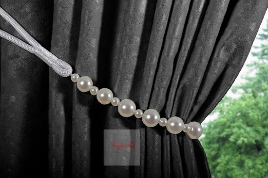 Длинные шторы. Луи (чёрный). Шторы из стриженного бархата