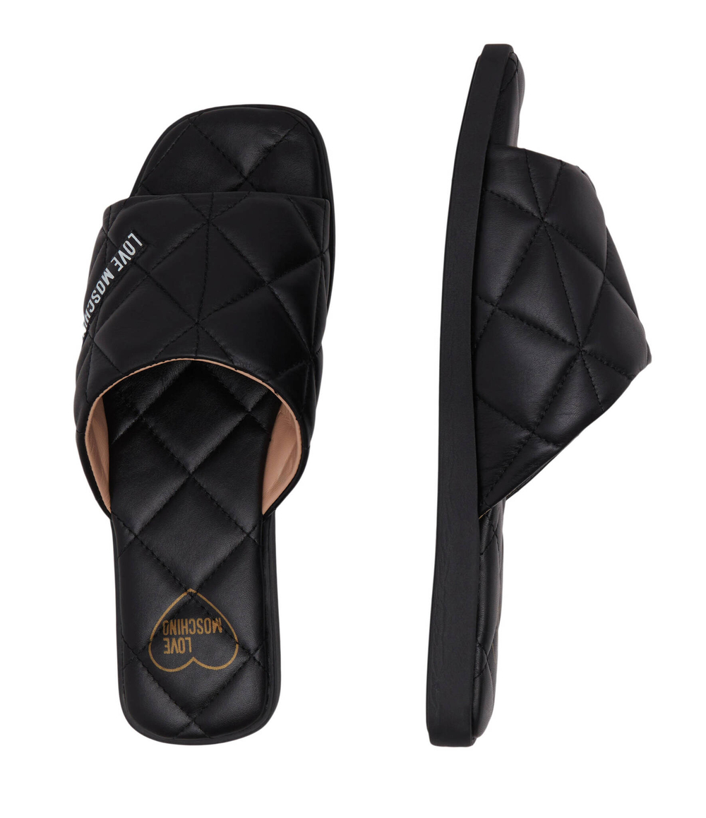 Кожаные шлепанцы Love Moschino - черный(JA28072G1IIE0)