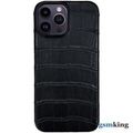 Leather Case for iPhone 14 Pro Black (Чёрный крокодил)
