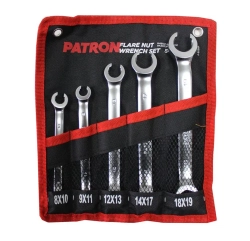 Набор ключей разрезных 5 пр. (8x10,9x11,12x13,14x17,18x19мм), на полотне PATRON P-5058P