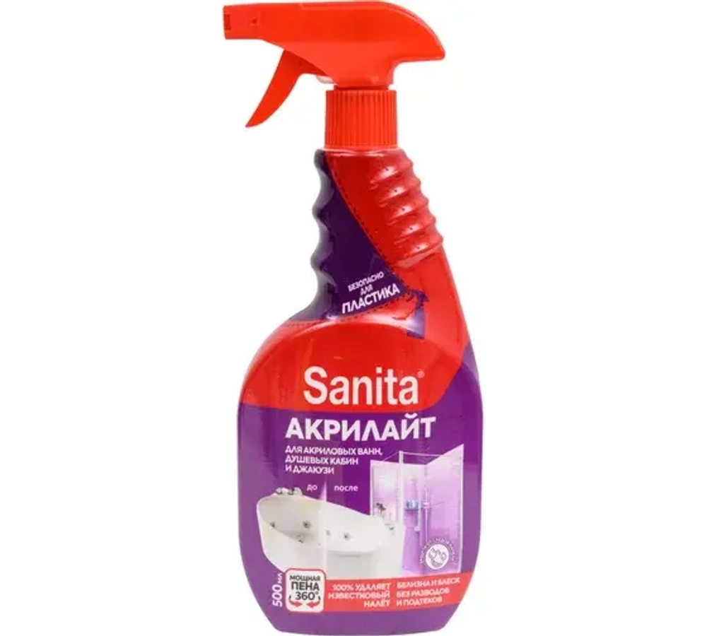 Sanita Средство чистящее Акрилайт для удаления известкого налета и ржавчины 500мл, спрей, блок 15шт., Санита
