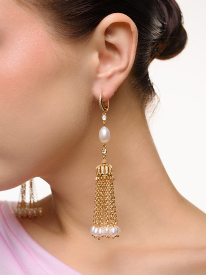 Серьги "Queen pearl" Gold
