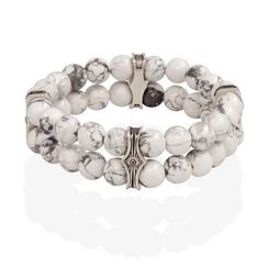 Браслет Всевидящее Око из Мельхиора Двойной с магнезитом 8 мм