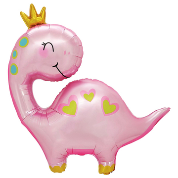 Фольгированный шар-фигура «Динозаврик-принцесса», розовый, 94 см