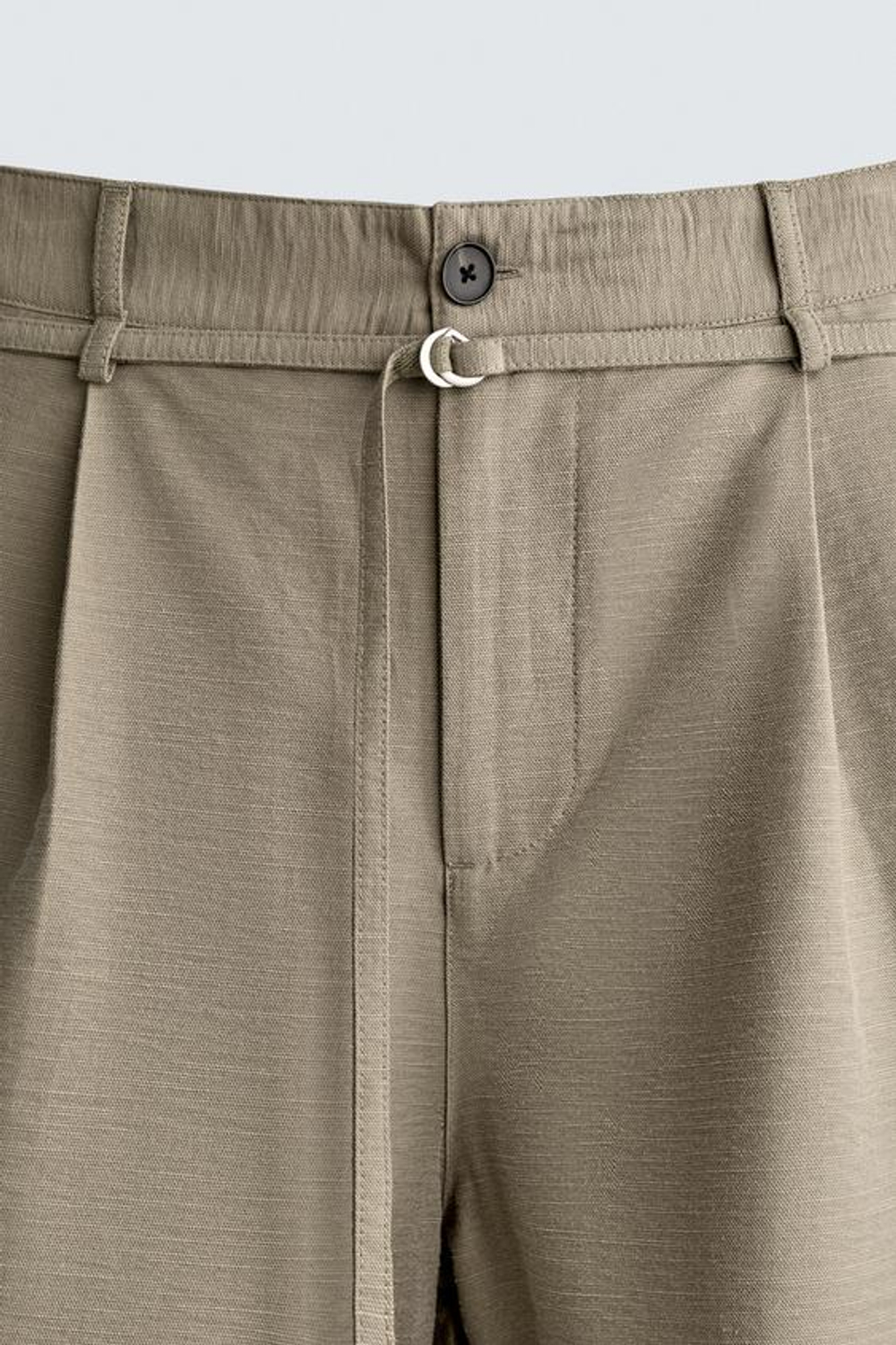 ZARA ШОРТЫ RELAXED FIT СО СКЛАДКАМИ И РЕМНЕМ, РЫЖЕВАТО-КОРИЧНЕВЫЙ