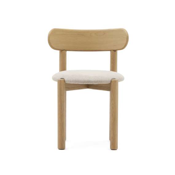 Стул Nebai, бежевый шенилл, массива дуба светлый