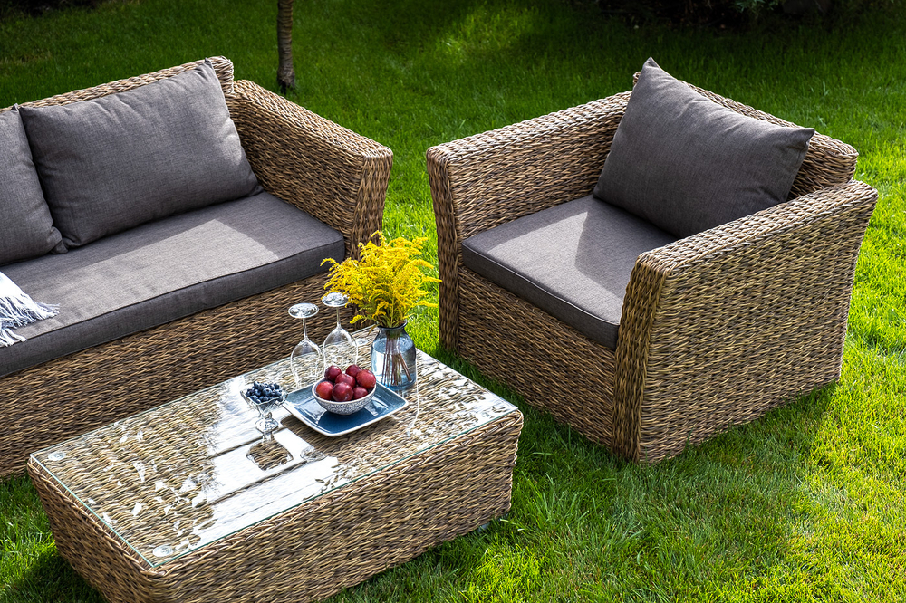 "Капучино" кресло из искусственного ротанга (гиацинт), цвет соломенный