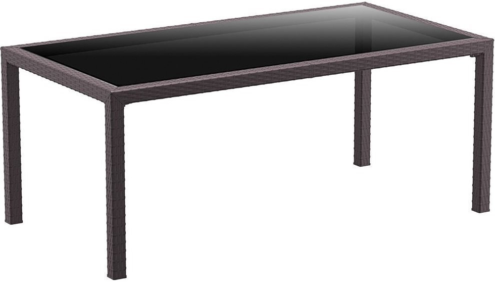 Стол пластиковый плетеный Siesta Contract Tahiti, коричневый