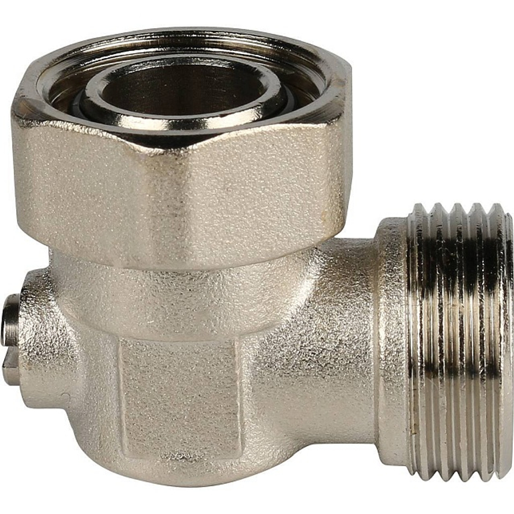 Узел нижнего подключения угловой STOUT - 3/4" (НР/НГ, PN10, Tmax 120°С, раздельный)