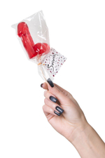 Красный леденец в форме фаллоса со вкусом виски (Цвет: красный)