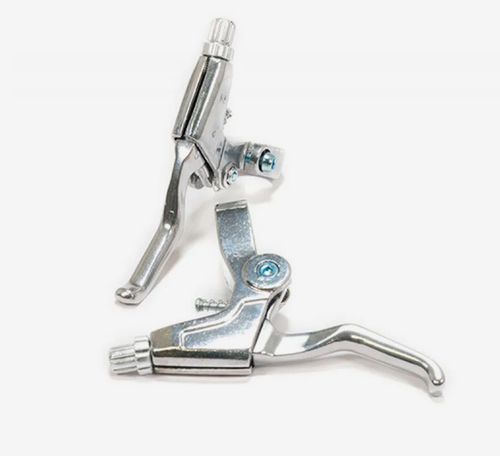 Ручки тормозные TRIX под "два-три пальца", алюминиевые, для рулей 22,2мм, серебристые (100)