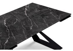 Стеклянный стол Маккарти 160(220)х90х75 дарк / черный