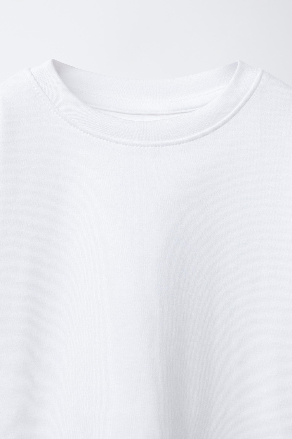 ZARA БАЗОВАЯ ФУТБОЛКА INTERLOCK, БЕЛЫЙ