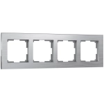 Рамка на 4 поста Aluminium (алюминий) W0041706