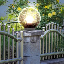 Садово-парковый светильник ЭРА НТУ 02-60-255 шар дымчатый призма на опору / кронштейн IP44 Е27 max60Вт d250mm | Садово-парковые светильники