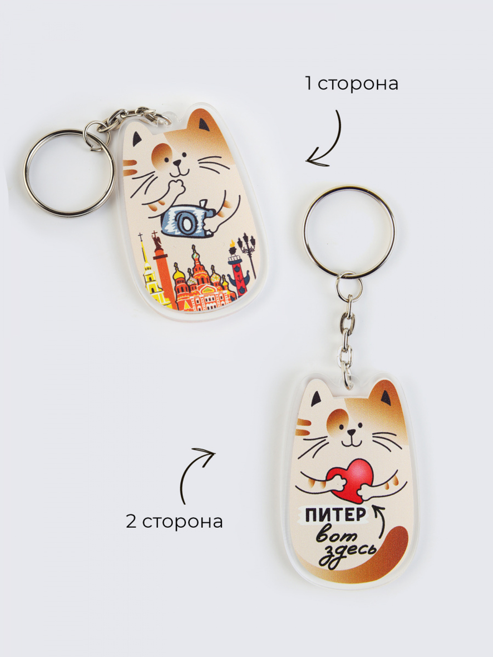 Брелок "Кот. Питер вот здесь", акриловый