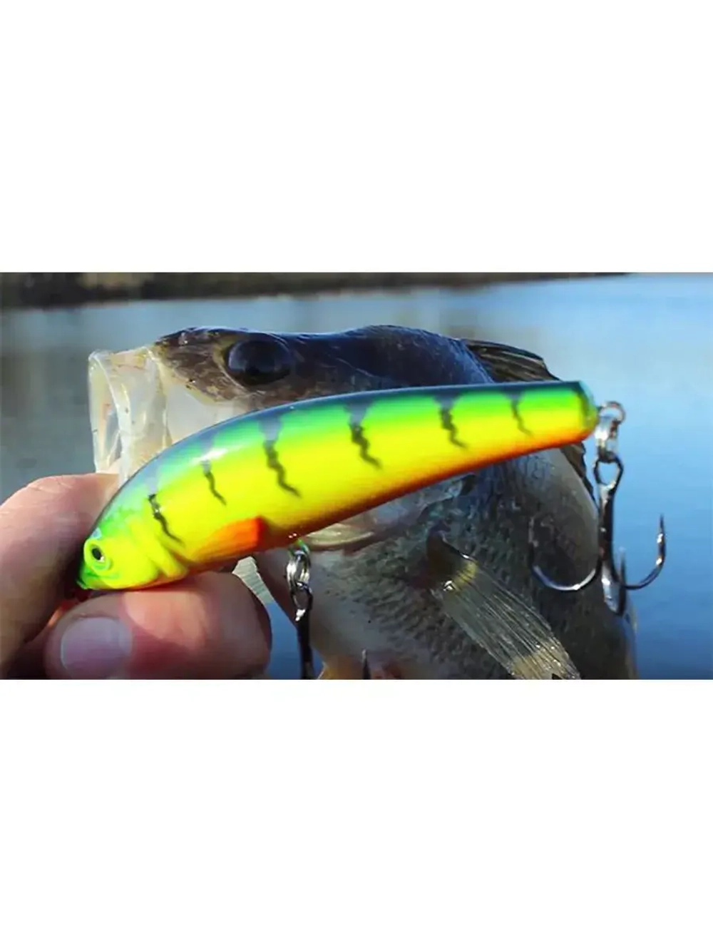 Воблер Минноу M-33 100mm, цвет 048 (окунь), 1 штука