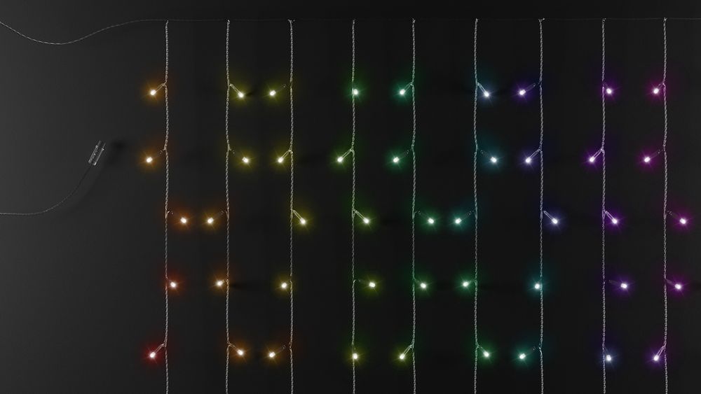 Twinkly Plus PLC Capsule Curtain - 10x25 RGB+W Fast, черный провод