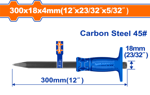 Зубило с протектором 4х18х300 мм (6/36) WADFOW WCC1304