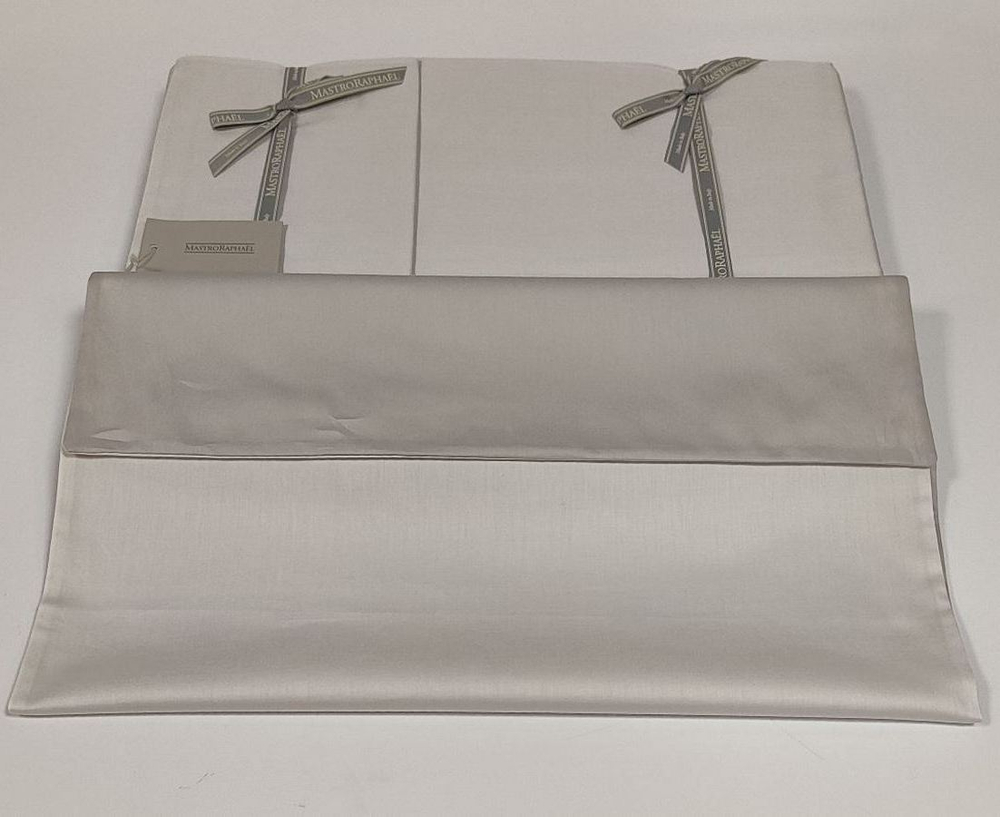 Постельное белье 2 спальное евро Mastro Raphael Eloise Bicolor 92 ivory/grey кремово-серое