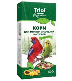 Триол Standard Корм для мелких и средних попугаев с фруктами, 500гр.