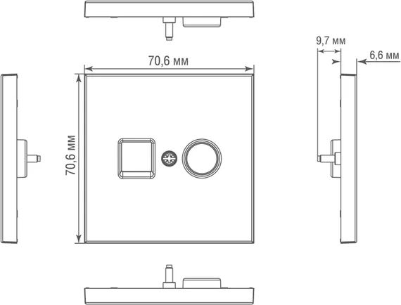 Donel R98 METAL никель накладка для розеток TV, TV/SAT, серия DA