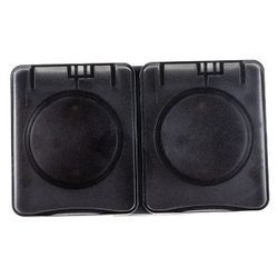 Розетка 2-м ОП AtlasDesign Profi54 16А IP54 250В с заземл. защ. шторки антрацит SE ATN544026