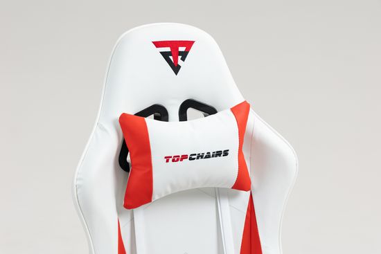 Кресло спортивное TopChairs Phantom бело-красный