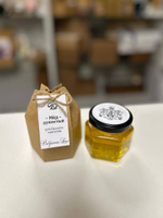 Брендированная баночка с медом в коробочке с биркой, 140 грамм