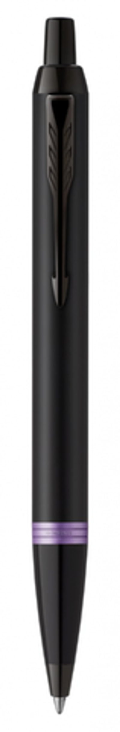 Шариковая ручка Parker IM Vibrant Rings Flame Amethyst Purple, стержень: Mblue, в подарочной упаковке.