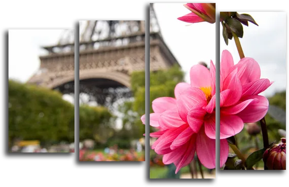 Модульная картина "Французские цветы"