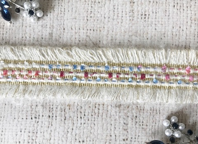 Тесьма текстиль, люрекс с бахромой, ш. 2,5 см.