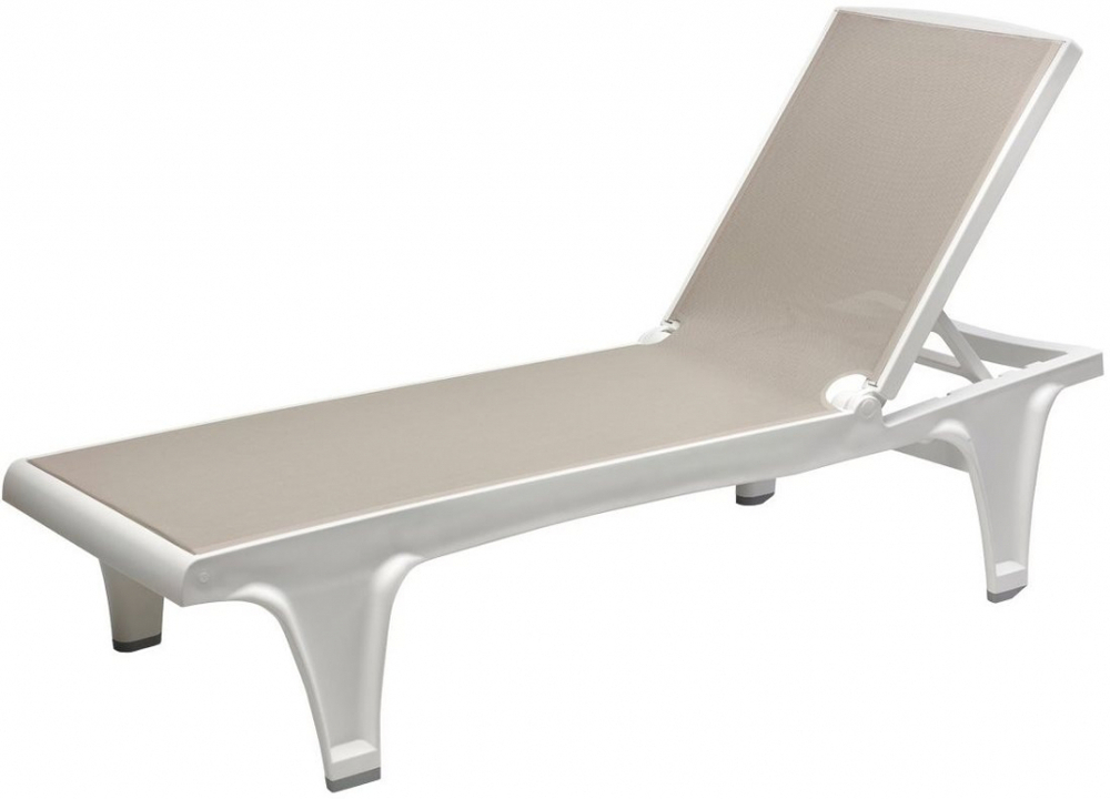 Шезлонг-лежак пластиковый Scab Design Tahiti, белый, тортора