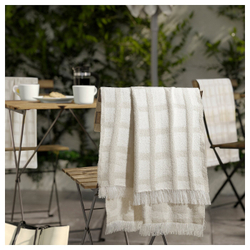 IKEA GRÖNKNAVEL  (ИКЕА ГРÖНКНАВЕЛ)  -  Одеяло, клетчатый бежевый/внутренний, 180x120 см