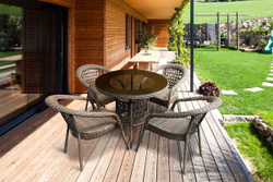 Комплект плетеной мебели МОККА FANO (стол обеденный круглый, 4 кресла), Темно-коричневый