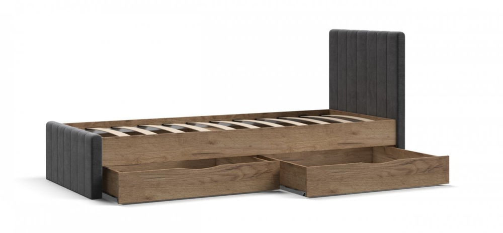 Кровать ЛОФТ Мини 90*200 Крафт табачный, MONOLIT Серый