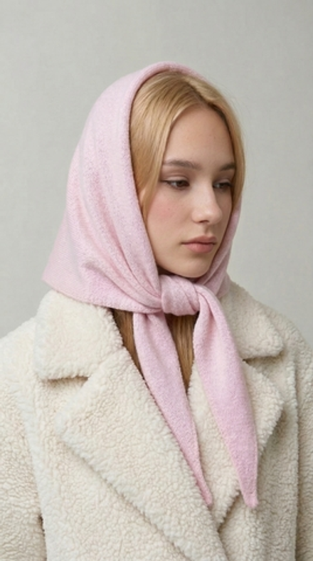 Оренбургский платок-косынка К501-32 пепельная роза