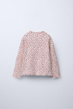 ZARA ФУТБОЛКА В РУБЧИК С ПРИНТОМ, ЭКРЮ/БЕЖЕВЫЙ